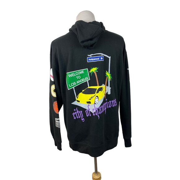 Freshitive Black LA Streetware Hoodie Sz L - Picture 3 of 7